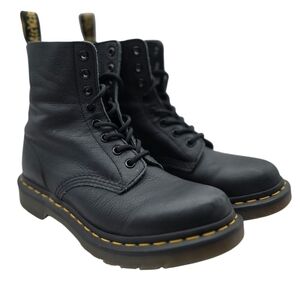 Dr. Martens Pascal Lace Up Moto Leather Boots Women’s Size 7 Black AW004 GV05V
